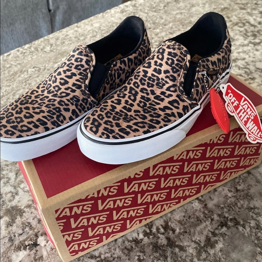 NWT cheetah print vans